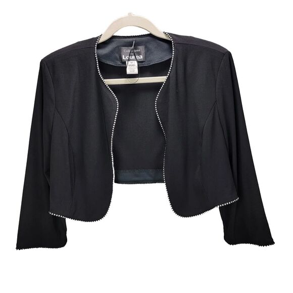 Collections by Lourea  Cardigan Jacket Womens 12 Rhinestone Cropped Evening - Picture 1 of 12